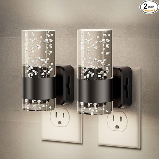 JandCase Night Light, Night Lights Plug into Wall,2 Pack LED Nightlight with Adjustable Brightness, 5000K，Automatic Night Light Plug in with Auto Light Sensor for Bathroom Hallway Room Decor