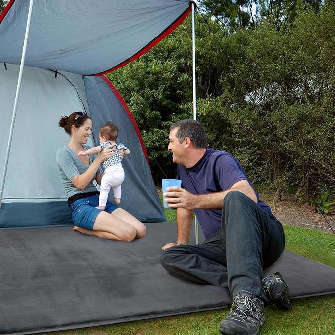 BALAPET Thick Memory Foam 50x50 Play Mat for Playpen, Super Soft Velvet Portable Baby Playpen Mat for Kids Toddler Crawling and Play, Non-Slip Bottom Playmat, Dark Grey