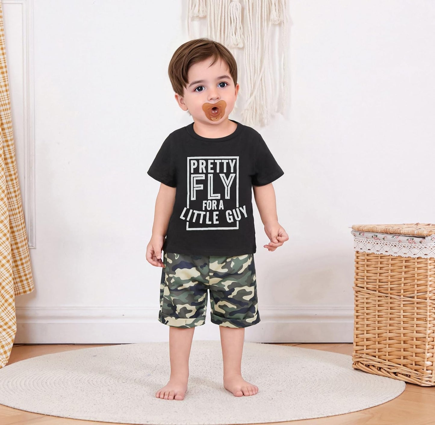 wdehow Toddler Kids Baby Boy Summer Clothes Sets 1T 2T 3T 4T 5T Letter Print Short Sleeve Tops Camouflage Shorts Outfits
