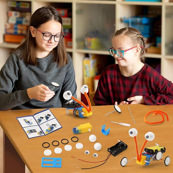 4 Set Bulk Robot Kits for Kids 6-8 8-12, STEM Crafts Robotics Science Projects STEM Toys for Boys Girls, Electronics Building Craft Kit Classroom Activities 1st 2nd 3rd Grade 6 7 8 9 10 11 12 Year Old