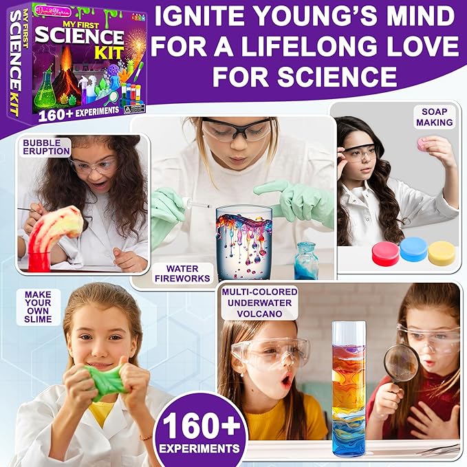 Jim&Gloria Science Kits for Kids Age 5-7 8-12 Year Old Birthday Gifts for Girls Boys, Learning & Educational Toys, Stem Toys, Chemistry Set, Science Experiments for Kids Volcano Projects