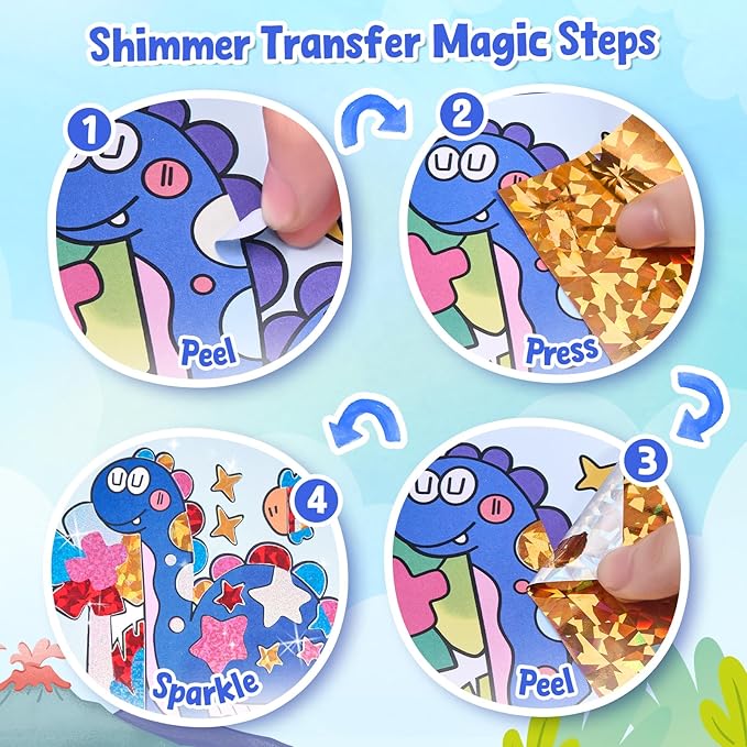 JoyCat Paint with Water Coloring Books, Art & Craft Activity, No Mess Art for Kids Ages 4-8, Craft Kits & Supplies, DIY Creative Activity, Presents for Girls & Boys (Dinosaurs)