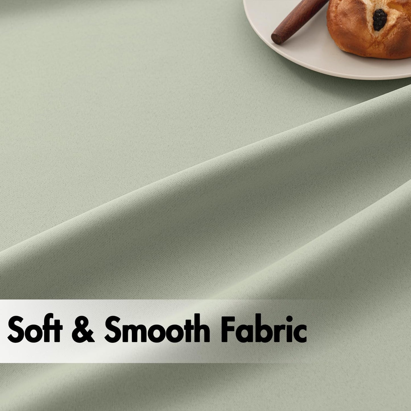 ANRODUO Sage Green Blackout Curtains 84 Inches Long Thermal Insulated Window Treatment Panels Back Tab Rod Pocket Room Darkening Green Drapes for Bedroom Living Room