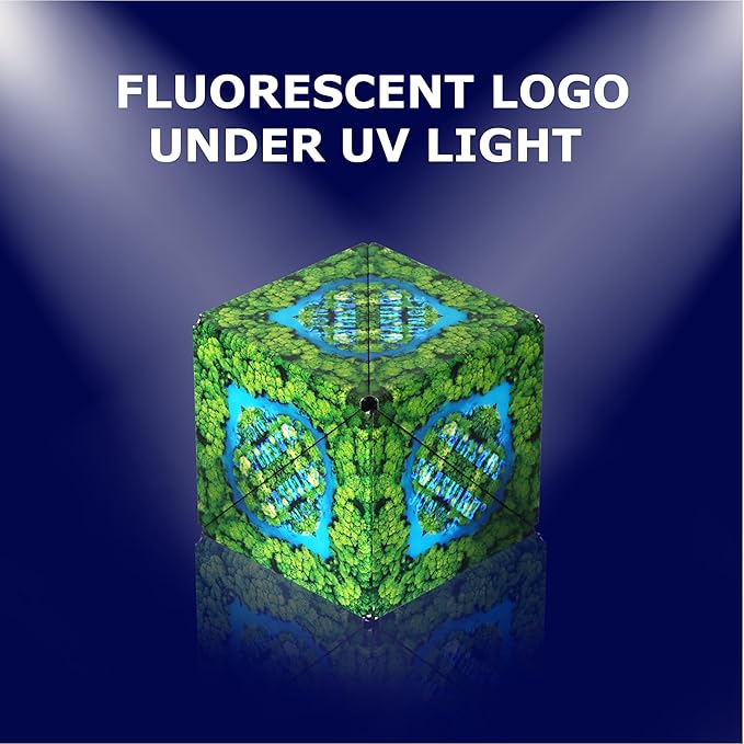 SHASHIBO Shape Shifting Box - Award-Winning Fidget Toy w/ 36 Rare Earth Magnets - Fidget Cube Transforms Into Over 70 Shapes, Sensory Toy Gift for Kids, Teens, and Adults (Wild Series - Jungle)