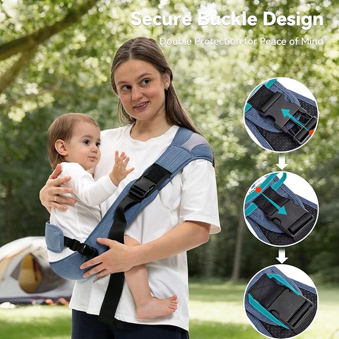 Baby Carrier Newborn to Toddler-Adjustable Baby Sling Carrier,Toddler Carrier for 25-60lbs,Comfortable Baby Sling for Hands-Free Carrying (Blue)