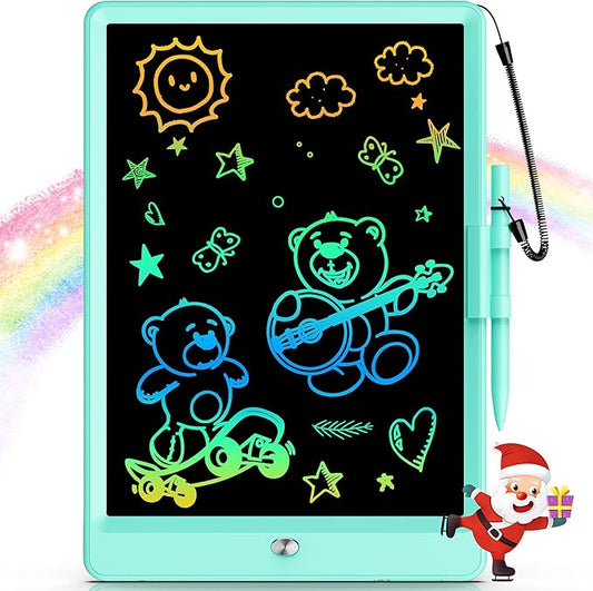 Bravokids 10 Inch LCD Writing Tablet for 3 Year Olds - Electronic Drawing Pad and Doodle Board as Educational Birthday Gifts for Girls and Boys (Green)