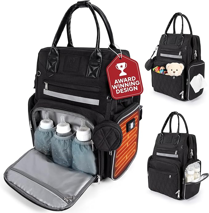 Award-Winning Eco-Friendly Smart Diaper Bag with Changing Station – 2025 Evergreen Winner, Premium All-in-One Backpack, Patent Pending, Heated Bottle Pockets, Trusted by Parents, Seen in Top USA Media