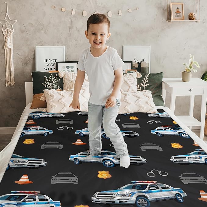 Blanket for Kids Adults Boys Car Throw Gift for Birthday, 40x50 Inches Lightwieght Comfy Black Throw Blankets for Couch Chair Bed Office