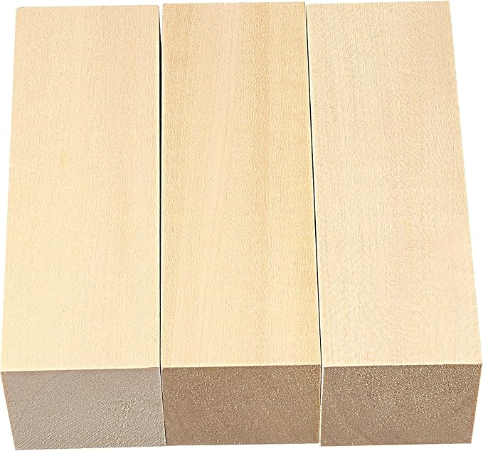 JAPCHET 12 Pieces 6 x 2 x 2 Inch Basswood Carving Blocks, Natural Unfinished Blocks for Carving, Crafting and Whittling