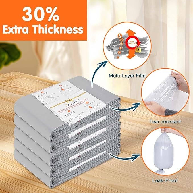 10 Pack Refills Compatible with DEKOR MINI Diaper Pails | 20% Extra Length Diaper Pail Refill Bags Liners Holds 3960 Diapers | Ultimate Odor Control with Baby Scented