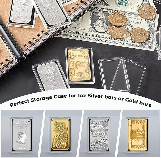 Silver Bar Case 1 Oz Silver Bar Storage Box 40 Count Clear Acrylic Storage Container Modern Style