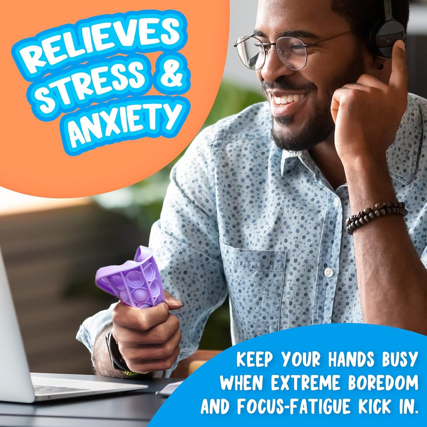 Push Pop Fidget Toy, 4-Pack Push Pop Bubble Fidget, Square Push Pop Bubble Sensory Fidget Toy, Pastel Pink, Mint, Yellow, Purple, Party Favors