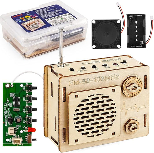 STEM Projects for Kids & Adults, FM 88-108 MHz Radio Toy Set, DIY Science Experiment Electronics Kit, Beginner's Starter Set, Idea Gifts for Teenage Boy Girl