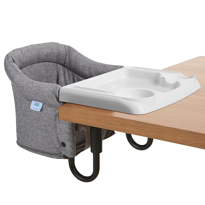 Evolur Clamp-On Comfort Table Chair | Removable & Washable Seat Cover, Dishwasher-Safe Tray, Foldable Design with Carry Bag | Portable High Chair for Babies & Toddlers (6–36 Months)