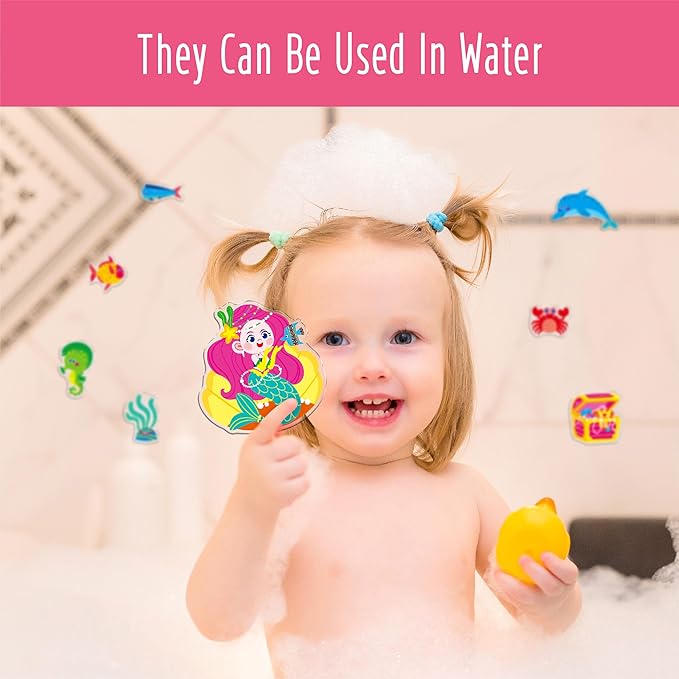 41PCS Marine World Jelly Stickers, Mermaid and Ocean Creatures Thick Window Door Decors Removable Reusable Gel Clings Decals for Kids Toddlers Kids Home Classroom Animal Party Supplies (Not Edible)