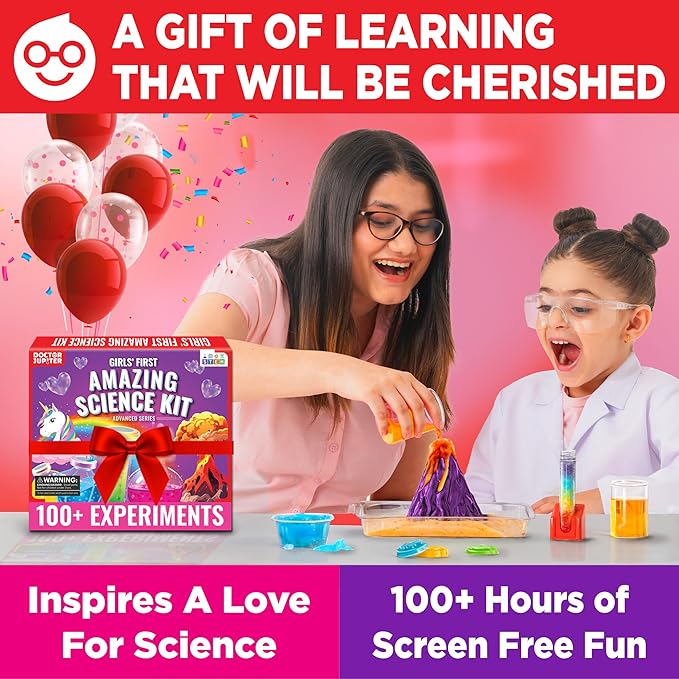 Doctor Jupiter My First Amazing Science Kit for Girls Ages 4+ | Birthday Gift Ideas for 4-5-6-7-8 Year Old Girls | 100+ Experiments | STEM Learning & Educational Toys, Summer Activities