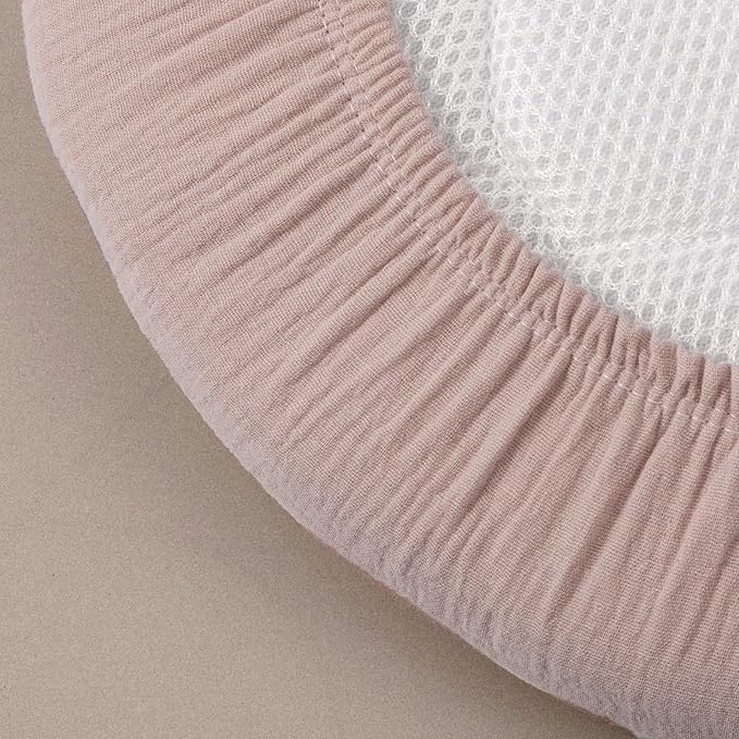 Muslin Bassinet Fitted Sheets, 2 Pack for Baby Boy and Girl, Soft Breathable Stretchy Baby Pad/Mattress Sheet Set, Universal Fit for Hourglass Oval and Rectangle Bassinet Mattress (Gentle Colors)