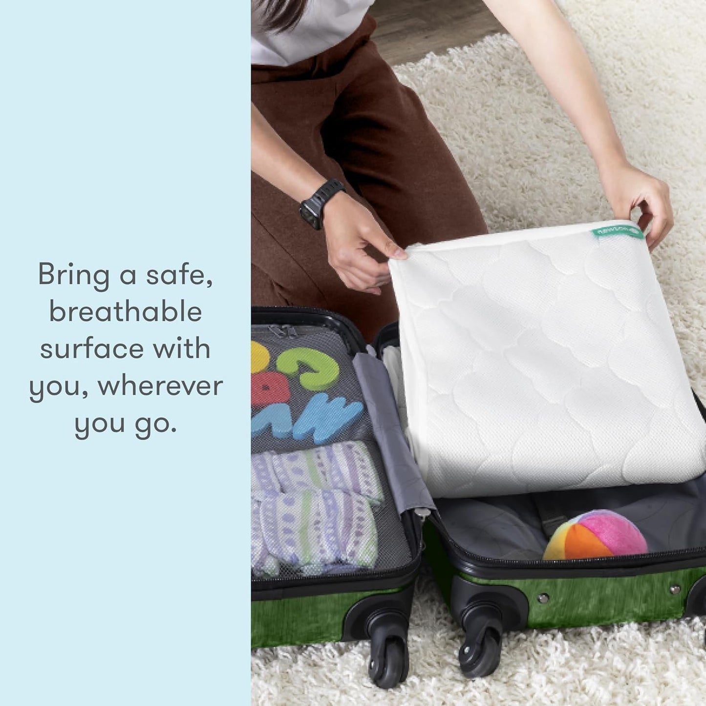 Newton Baby Waterproof Crib Mattress Pad | Ultra-Breathable Quilted Layer for Comfort & Universal Fitted Skirt for Secure Fit | Machine Washable | Crib Mattress Protector Pad Waterproof, 2 Packs