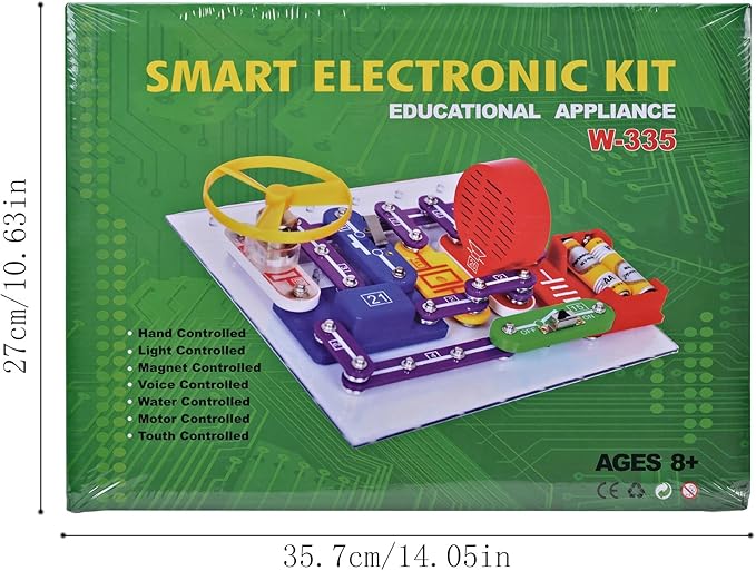 ELSKY 335 Electronics Discovery Kit - Circuits Experiments and Smart Blocks for Kids to Build DIY Electric Circuits