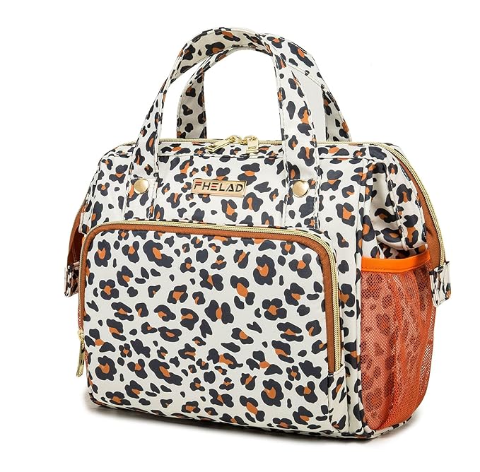 Small Diaper Backpack, Leopard Print Insulated Diaper Bag, Multiple Pockets Stroller Accessory, Comfortable Handle for Moms, Stylish Pañaleras para Bebe, Perfect Baby Carrier Bag