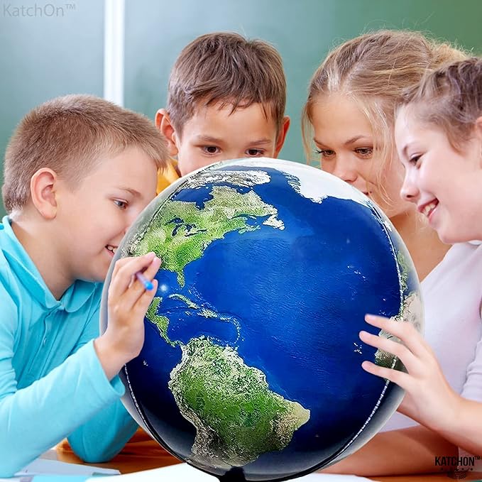 KatchOn, Globe Balloons for Globe Decorations - Big 22 Inch, Pack of 6 | Earth Balloon for Back To School, Around The World Decorations | World Balloons for Bon Voyage Party Decor, Travel Party Decor