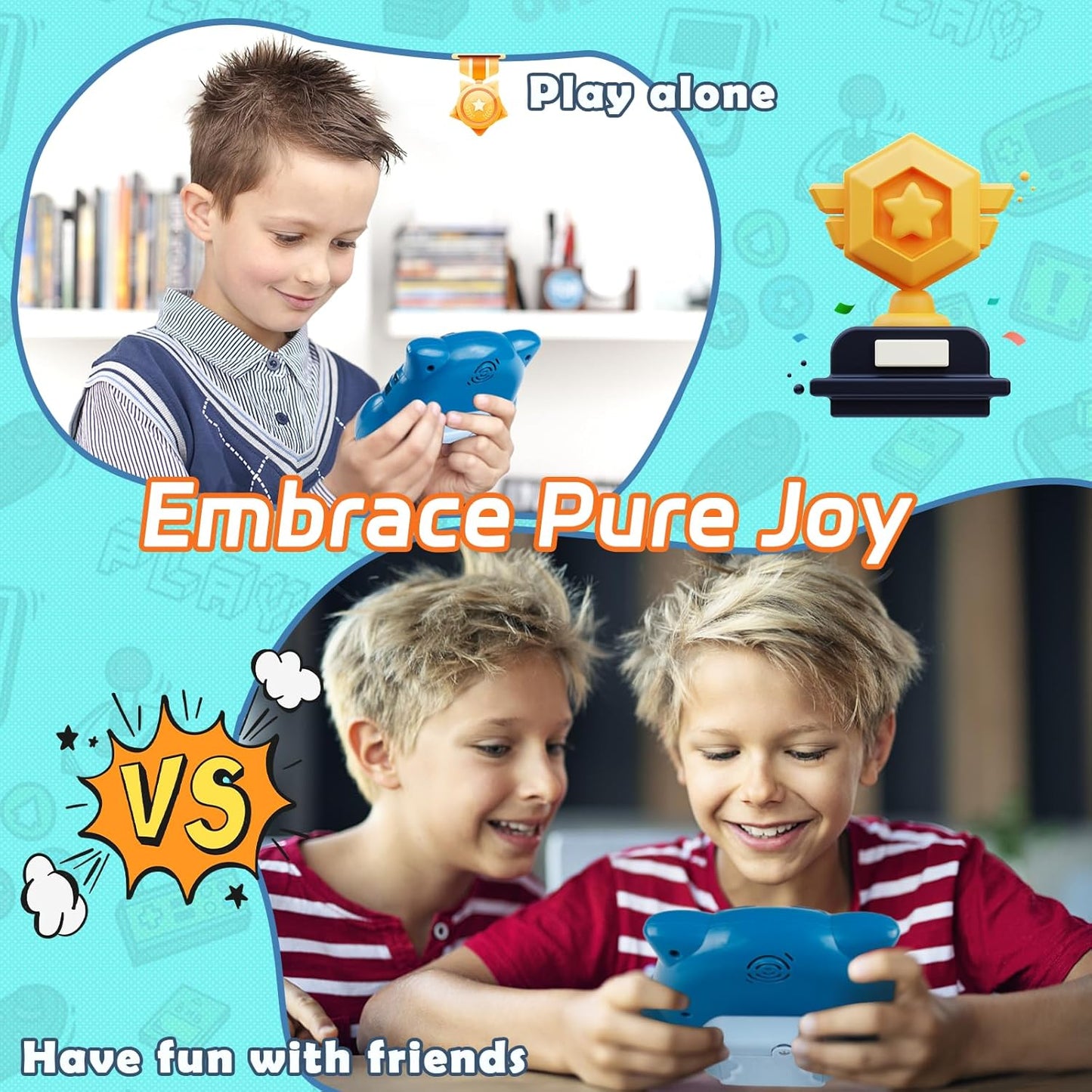 Pop It Game Light Up Fidget Toys , Handheld Games for Kids, Quick Push Bubbles Bot It Game Console, Autism Sensory Toys Birthday Gifts for Boys Kids Teens Adults(Blue)