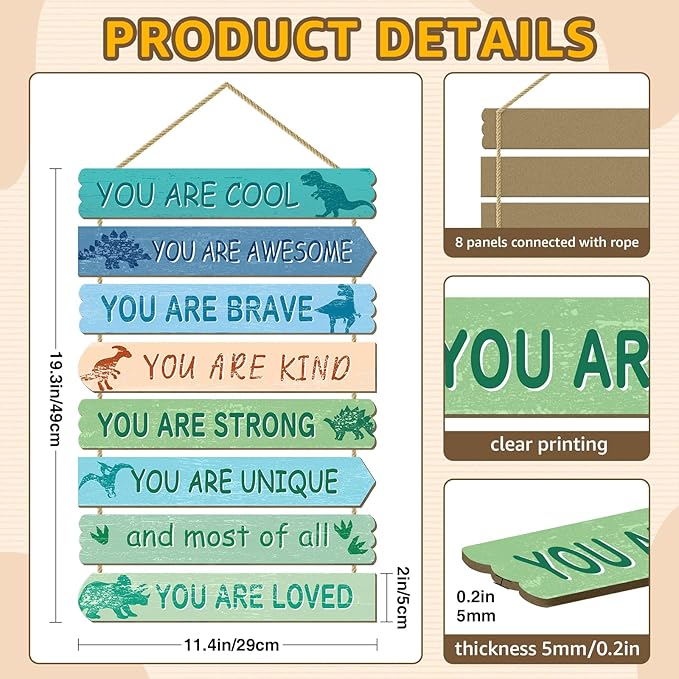 Dinosaur Room Decor for Boys Girls Kids Room Decor, Dinosaur Wall Art, Little Kids Bedroom Decorations,Toddler Classroom Deco for Boys, Dino Nursery Wall Decorations(Dinosaur)