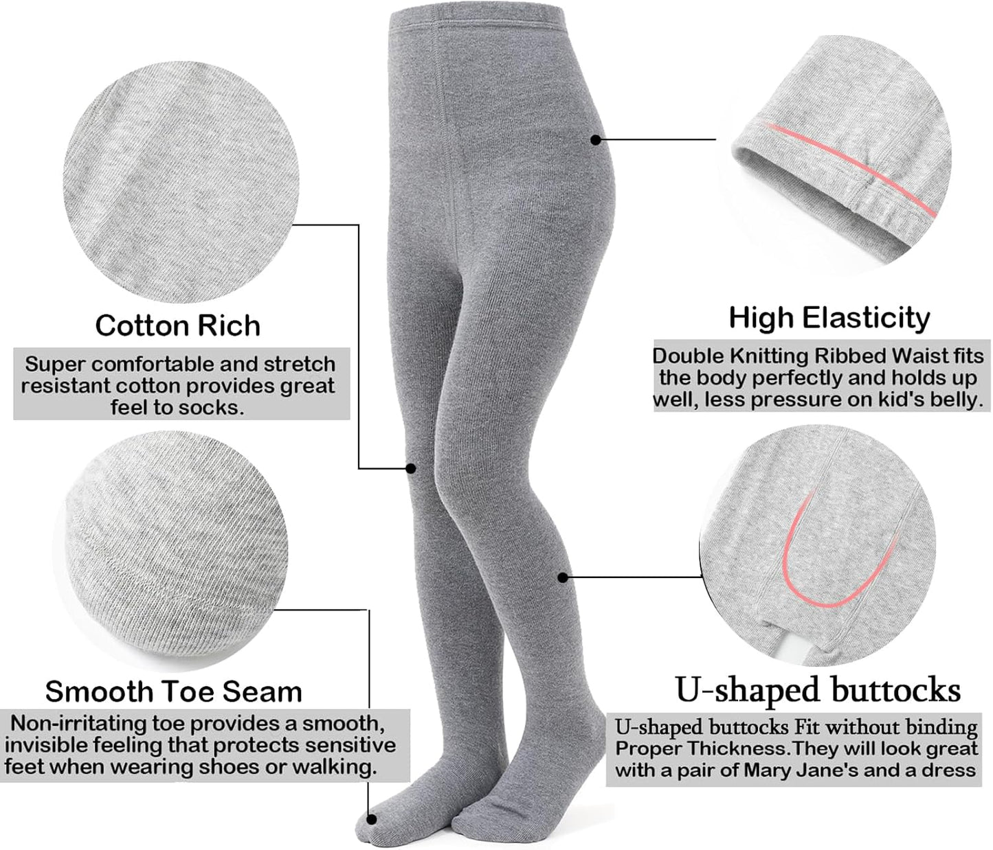 Baby Girl Tights Thick Knit Leggings Stockings Cotton Pantyhose for Newborn Infant Toddler 3/4/5/6 Pack