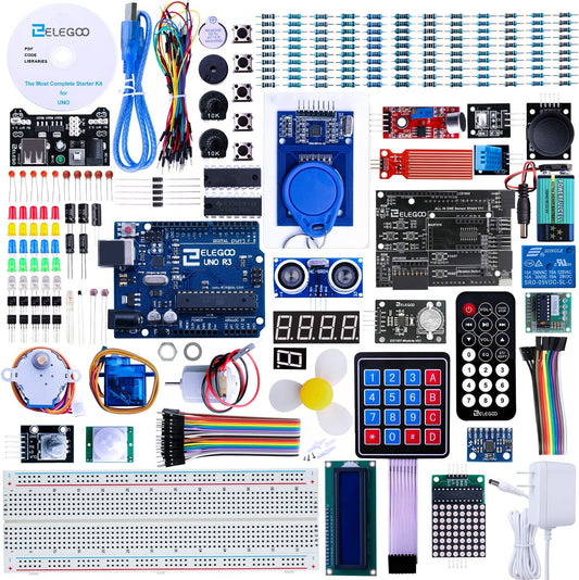 ELEGOO Upgraded UNO R3 Most Complete Starter Kit V2.0 with Tutorials Compatible with Arduino STEM Projects for Teens Adults Robotics & Engineering Kits Science | Coding | Programming Set