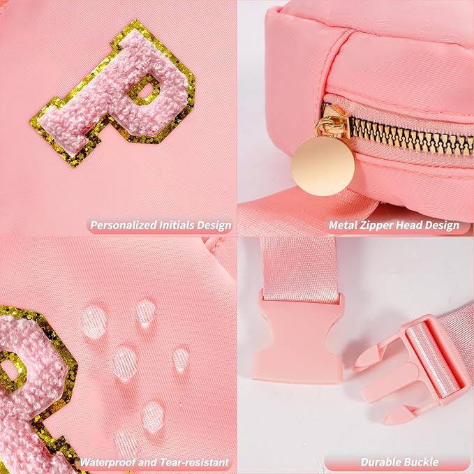 Party Favors Bags for Kids 4-8, Mini Fanny Pack Cute Crossbody Bags for Girls - Peach