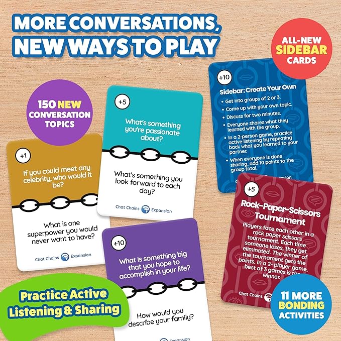 ThinkPsych Chat Chains Expansion Pack - Counseling Games & Therapy Games for Teens - Social Skills Games for Kids, Play Therapy Toys, Speech Therapy Games - Ages 8-99