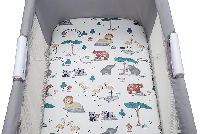 Onacosht Bassinet Sheets for Baby Boy and Girl, Stretchy Fitted Sheet Universal for Bassinet Cradle Hourglass Oval Rectangle Pad/Mattress, 4 Pack Undersea Fish, Animal and Dinosaur Printing