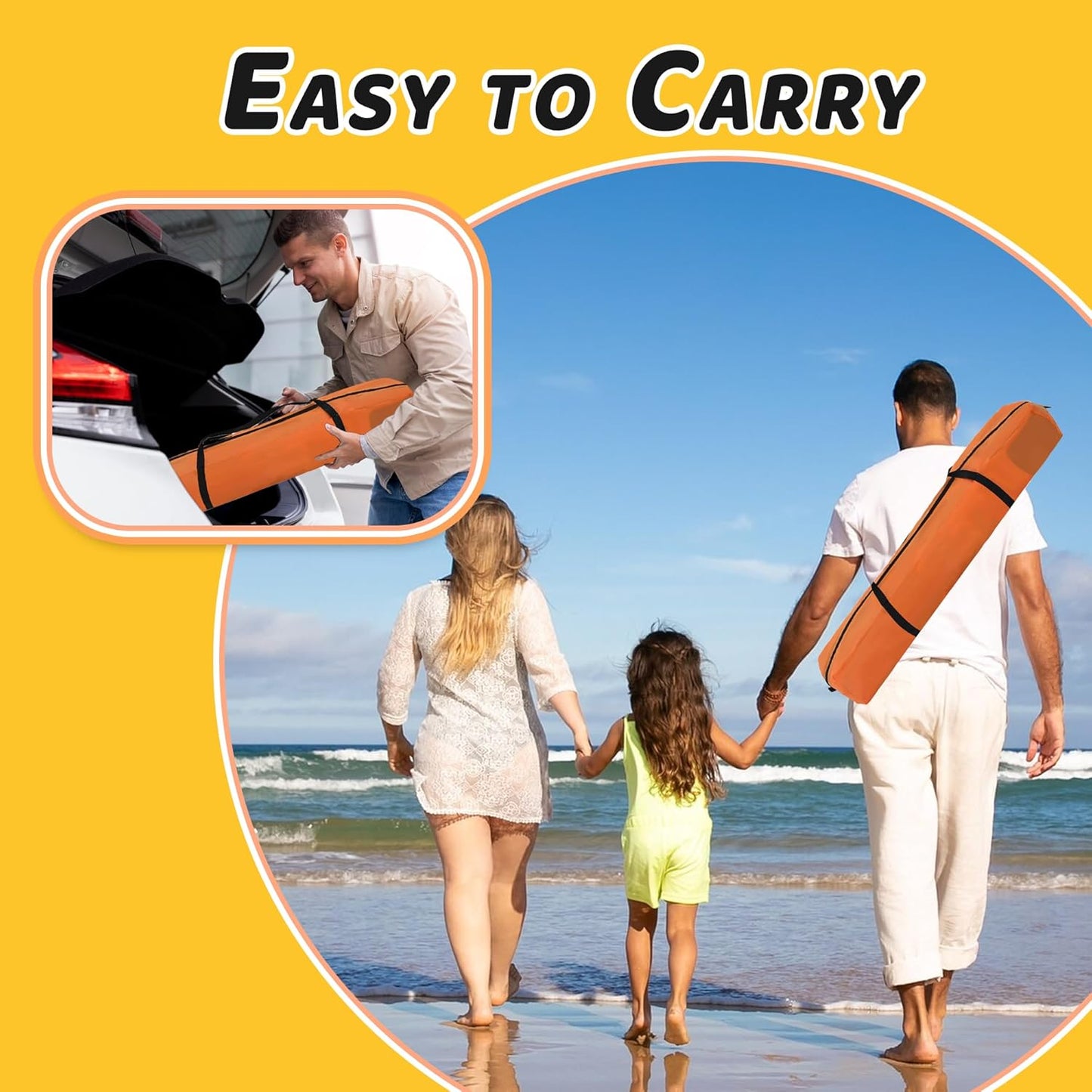 Baby Pop Up Playpen with Canopy, Pop Up Baby Pop Up Tent with Safety Lock, Portable Toddler Play Yard with Travel Bag, 6 Ground Stakes, 6 Sand Stakes