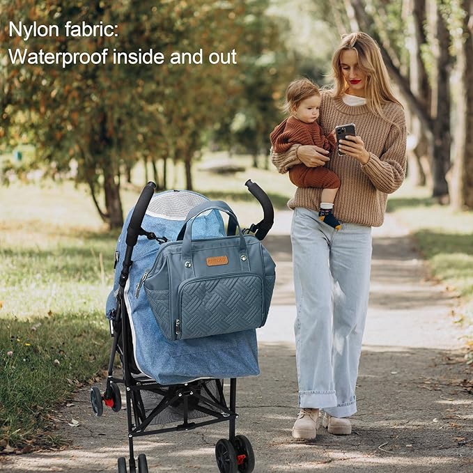 Small Diaper Bag Backpack Mini Diaper Bag Tote, Waterproof Multi-Function Stylish Mini Maternity Bags Travel Backpacks with Insulated Pockets, Dark Gray