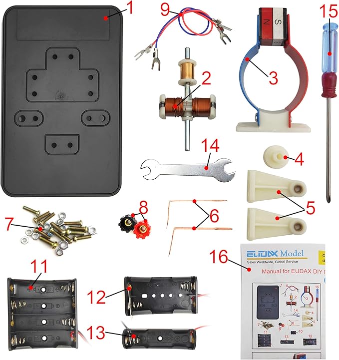 EUDAX STEM DIY Simple Electric Motor DC Motors Model Assemble Kit for School Labs Physics Science Educational