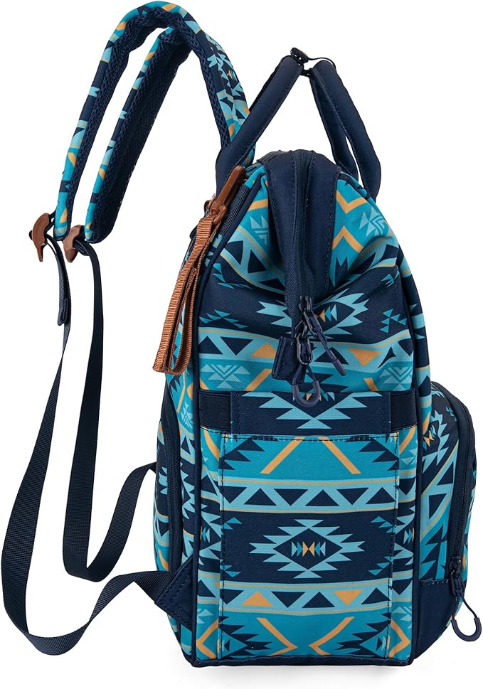 Wrangler Aztec Backpack Organized Daypack Travel Baby Bag with Stroller Strap and Side Bottle Pockets WG2204-9110NY