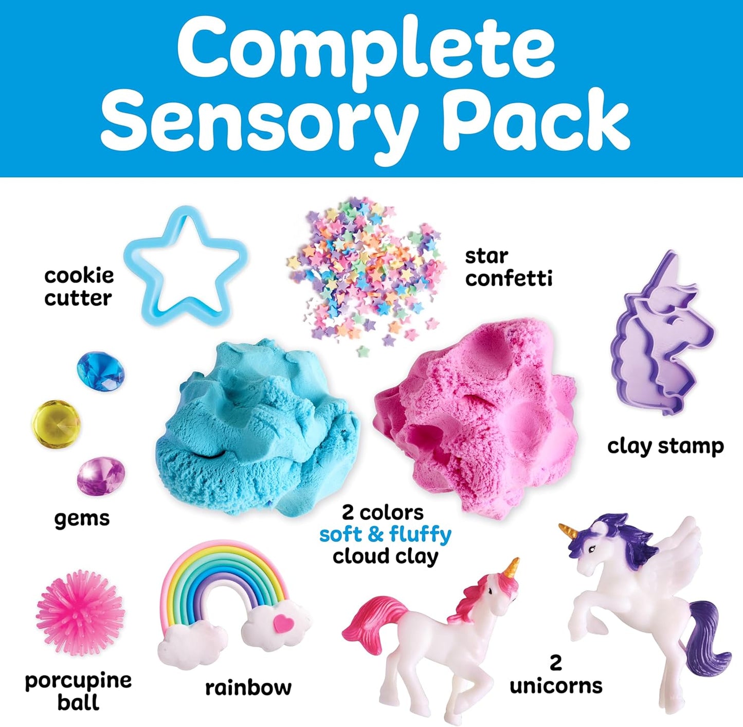 Creativity for Kids Sensory Pack: Unicorn - Sensory Toys for Toddlers Ages 3-4+, Unicorn Gifts for Girls, Toddler Activities and Sensory Bin Fillers