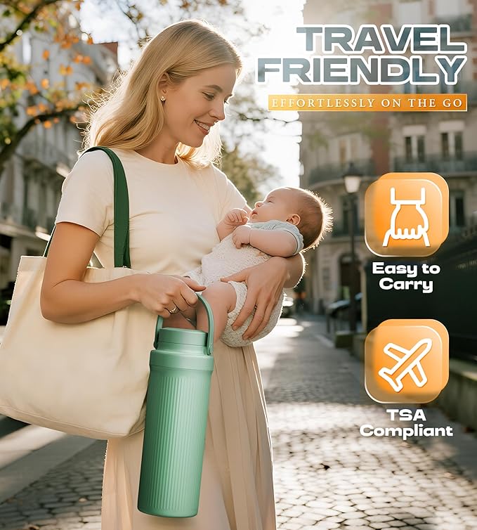 22oz Portable Breast Milk Cooler for Travel - Keeps Milk Fresh for 24 Hours, Large Capacity Breastmilk Chiller with 2 Bottles for Breastmilk Storage, Breastfeeding Essentials for Pumping Moms