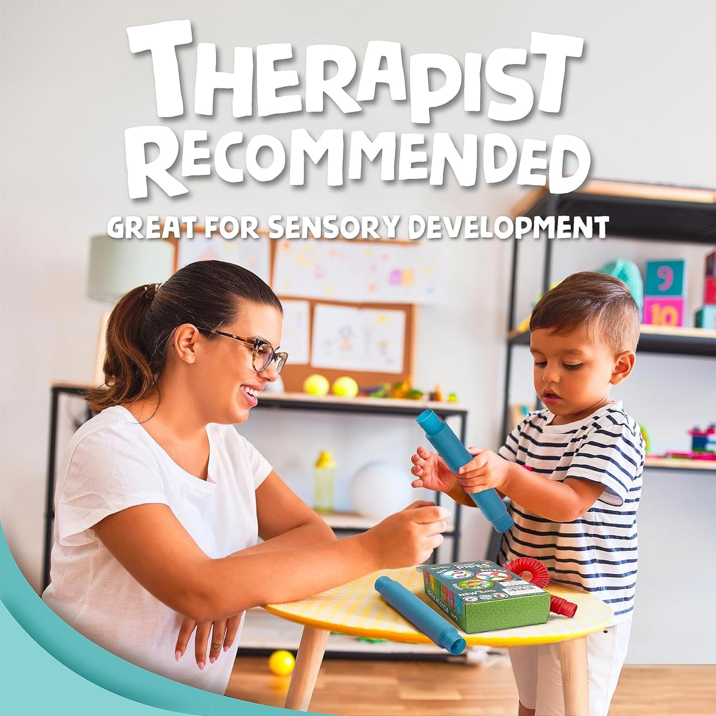 BUNMO Pop Tubes - Sensory Toys - Toddler Toys - Imaginative Play & Stimulating Creative Learning - Hours of Fun for Kids - Tons of Ways to Play - Connect, Stretch, Twist & Pop - 30 Pack Large