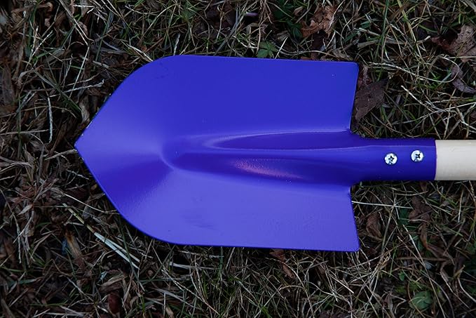 JustForKids Kids Garden Tool Set Toy, Rake, Spade, Hoe and Leaf Rake, reduced size , made of sturdy steel heads and real wood handle, 4-Piece, Multicolored, 5yr+