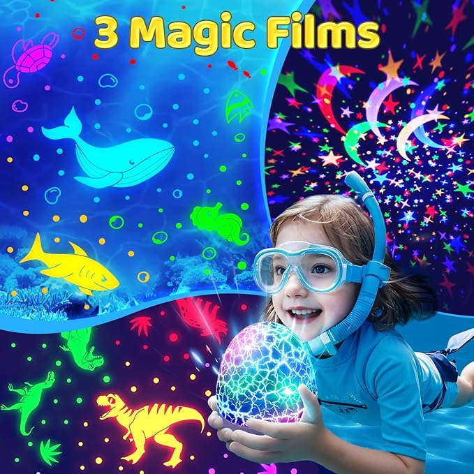 Baby Sound Machine Night Light Projector Kids Christmas Gifts | 15 White Noise Machine & 3D Films | 31Colors & Remote Control | Autism Toys Night Light for Kids, Baby Boy Toys, Egg Light for Nursery