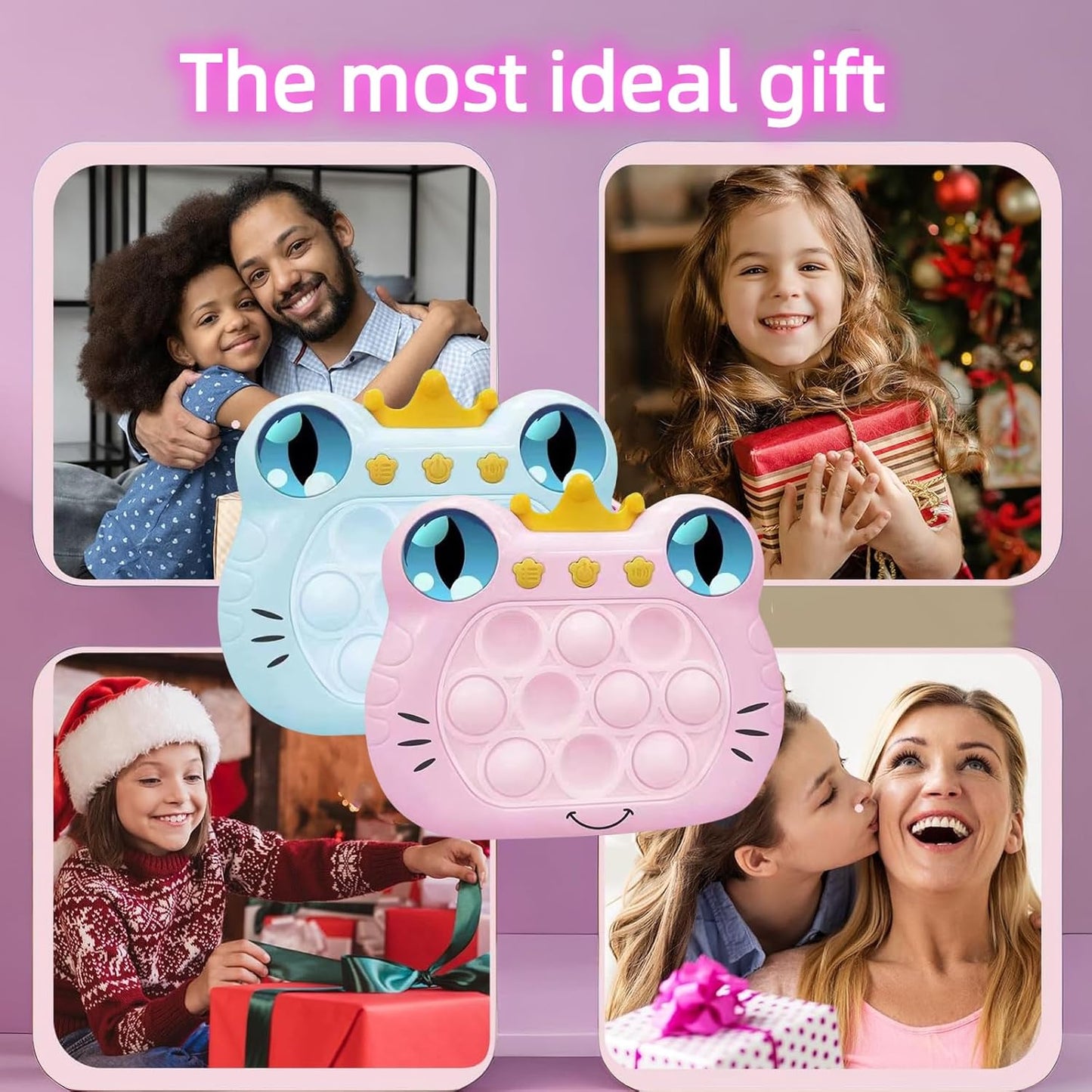 Fast Push Game,Push Game Fidget Toys,Handheld Game Console for Kids,4 Modes Games,That Exercises Reaction Ability and Improves Concentration | Gift Ideas for Kids (Frog-Blue)