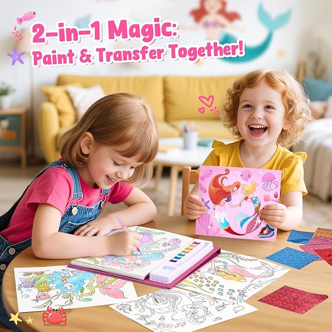 JoyCat Paint with Water Coloring Books, Art & Craft Activity, No Mess Art for Kids Ages 4-8, Craft Kits & Supplies, DIY Creative Activity, Presents for Girls & Boys (Underwater World)