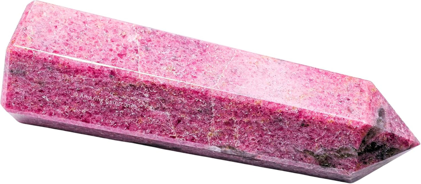 Amazing Gemstone Large Rhodonite Crystal Towers ~ Natural Healing Crystal Point Obelisk for Reiki Healing and Crystal Grid (5.5" to 6" INCH)