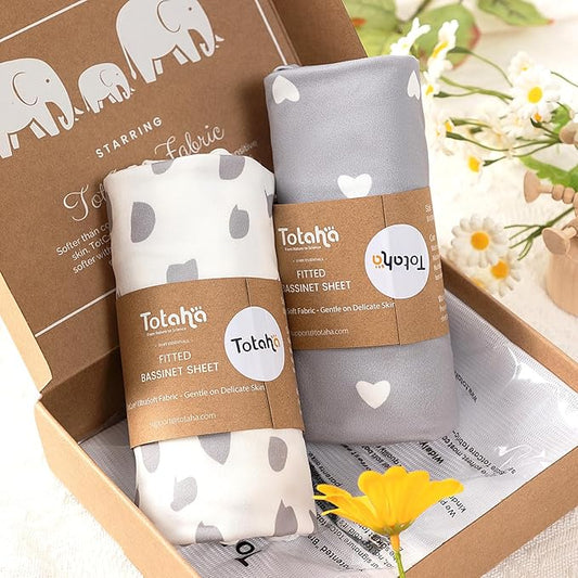 Bassinet Sheets Compatible with Baby Delight Beside Me Dreamer Bassinet, 33x20 for Baby Bedside Sleeper - Buttery Soft, Premium Stretchy Jersey Knit Sheets, 2 Pack