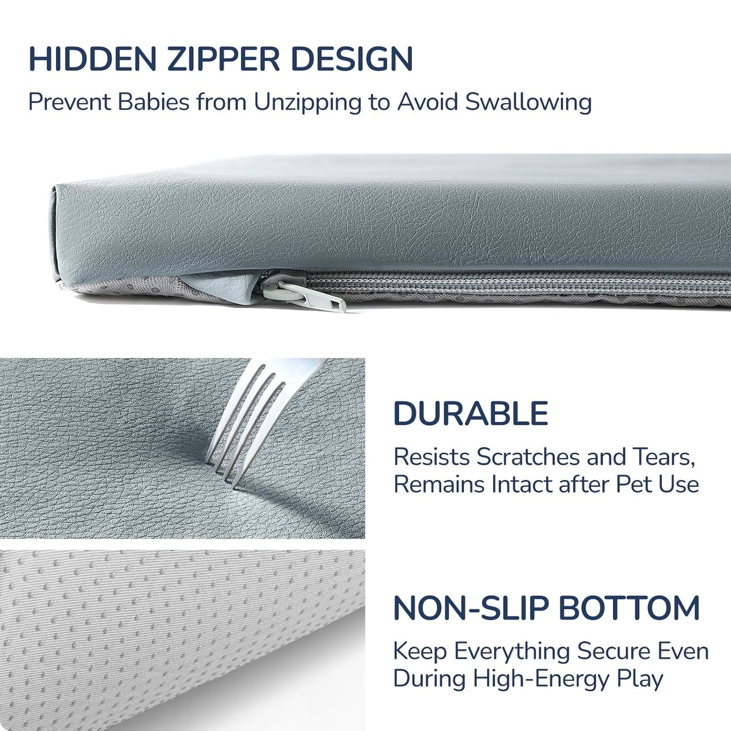 Baby Play Mat for Floor,1.3'' Thick Memory Foam Play Mat,Soft PU Leather Muscle Mat Rug,Cushioned & Waterproof Playpen Mats,Non Slip Crawling Padded Tummy Time Mat for Toddlers,Infants,Kids