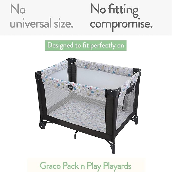 Pack and Play Sheets Fitted – Compatible with Graco Pack n Play Playard Crib and Other 27 x 39 Inch Playpen Mattress – Snuggly Soft 100% Jersey Cotton – Light + Dark Sage Green – 2 Pack