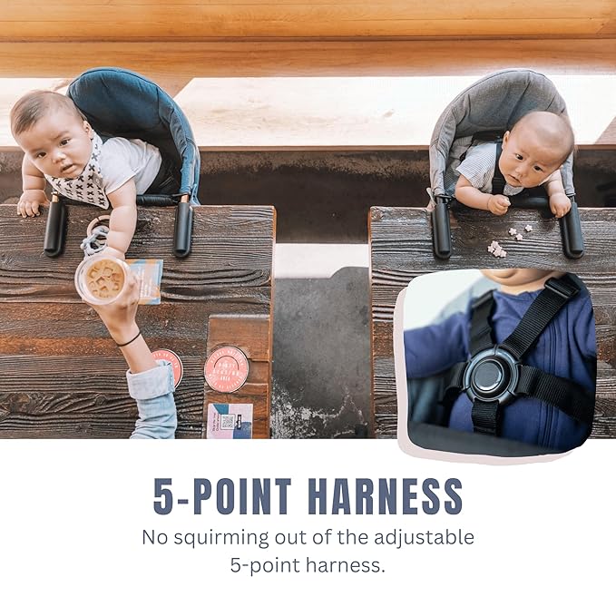 guzzie+Guss Perch Clip-On Table Chair – Easy Setup for Travel (Restaurants, Picnics), at Home (Kitchen Islands, Dining Tables) - Secure & Portable Seating - Tropical Green, with Chrome Frame