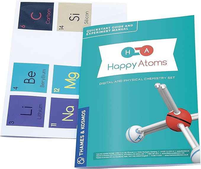 Happy Atoms Magnetic Molecular Modeling Introductory Set | Intro to Atoms, Molecules, Bonding, Chemistry | Create 508 Molecules | 73 Activities | Plus Free Educational App for iOS, Android