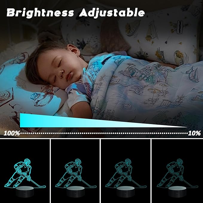 Hockey Gifts, 3D Rangers Hockey Lamp with 16 Color Changing Remote Control and Timer, Perfect Christmas and Birthday Gift for Rangers Hockey Lovers Boys Kids Teens